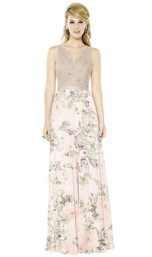 Front View - Blush Garden & Cameo After Six Bridesmaid Dress 6715
