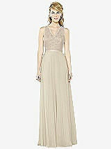 Front View Thumbnail - Champagne & Cameo After Six Bridesmaid Dress 6715