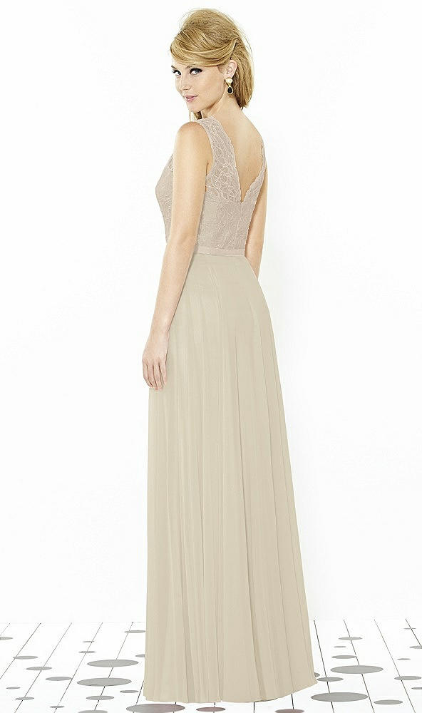 Back View - Champagne & Cameo After Six Bridesmaid Dress 6715