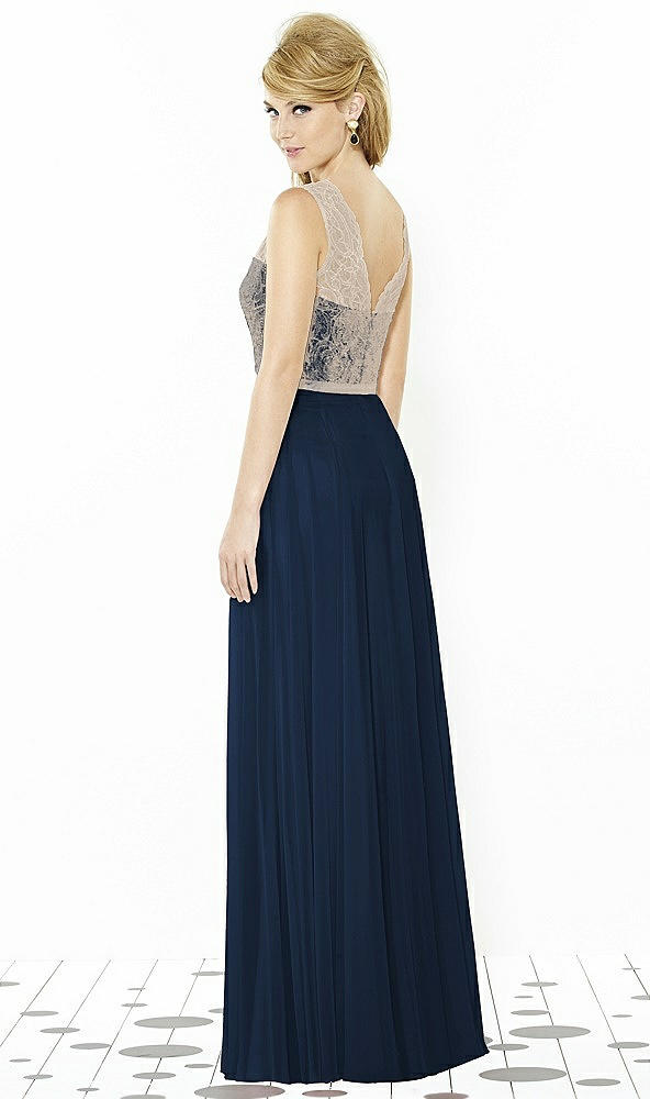 Back View - Midnight Navy & Cameo After Six Bridesmaid Dress 6715