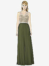 Front View Thumbnail - Olive Green & Cameo After Six Bridesmaid Dress 6715