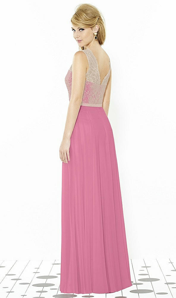 Back View - Orchid Pink & Cameo After Six Bridesmaid Dress 6715