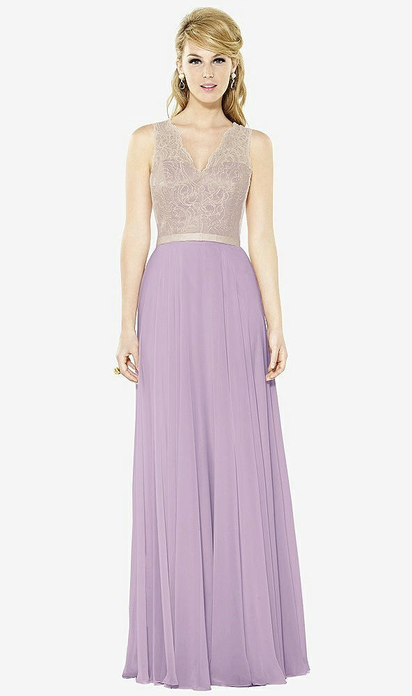 Front View - Pale Purple & Cameo After Six Bridesmaid Dress 6715