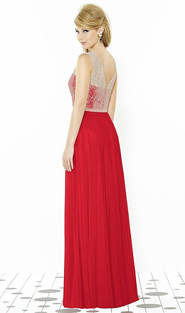 Back View - Parisian Red & Cameo After Six Bridesmaid Dress 6715