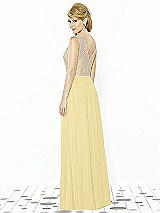 Rear View Thumbnail - Pale Yellow & Cameo After Six Bridesmaid Dress 6715