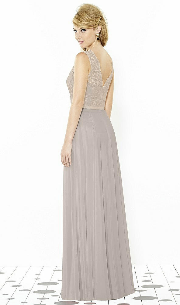 Back View - Taupe & Cameo After Six Bridesmaid Dress 6715