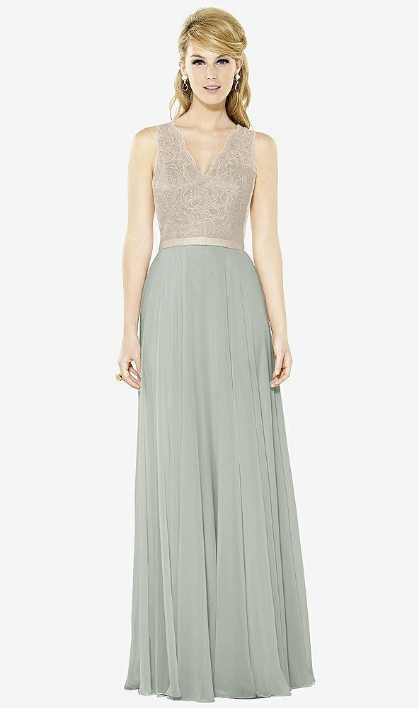 Front View - Willow Green & Cameo After Six Bridesmaid Dress 6715