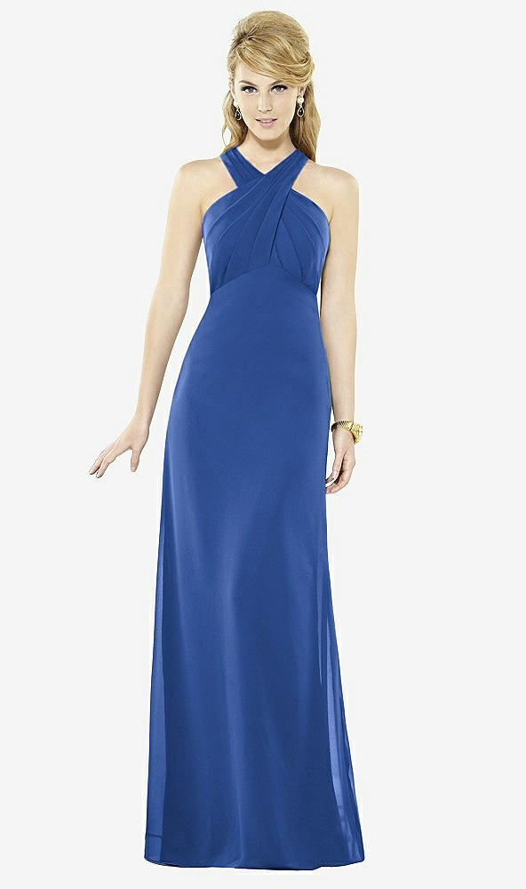 Front View - Classic Blue After Six Bridesmaid Dress 6716