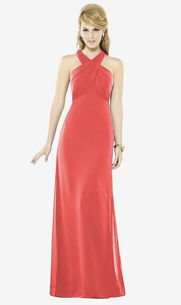 Front View - Perfect Coral After Six Bridesmaid Dress 6716