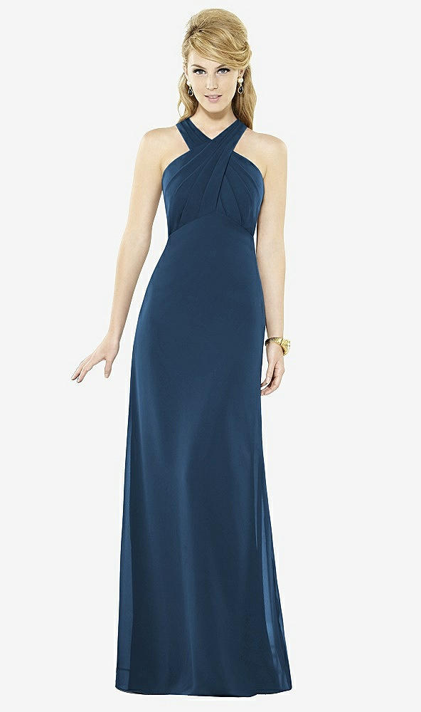 Front View - Sofia Blue After Six Bridesmaid Dress 6716