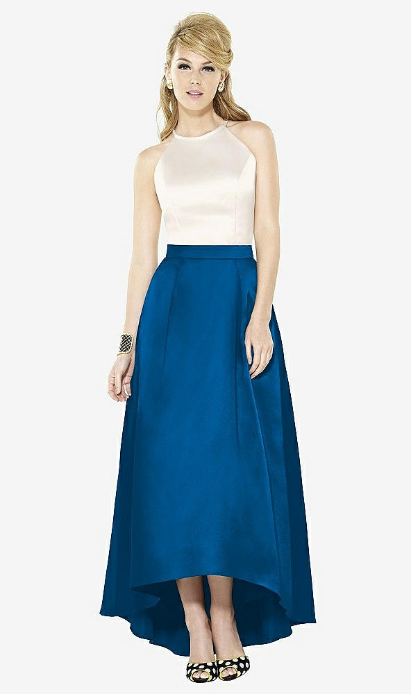 Front View - Cerulean & Ivory After Six Bridesmaid Dress 6718