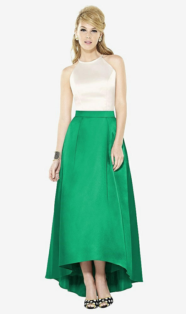 Front View - Pantone Emerald & Ivory After Six Bridesmaid Dress 6718