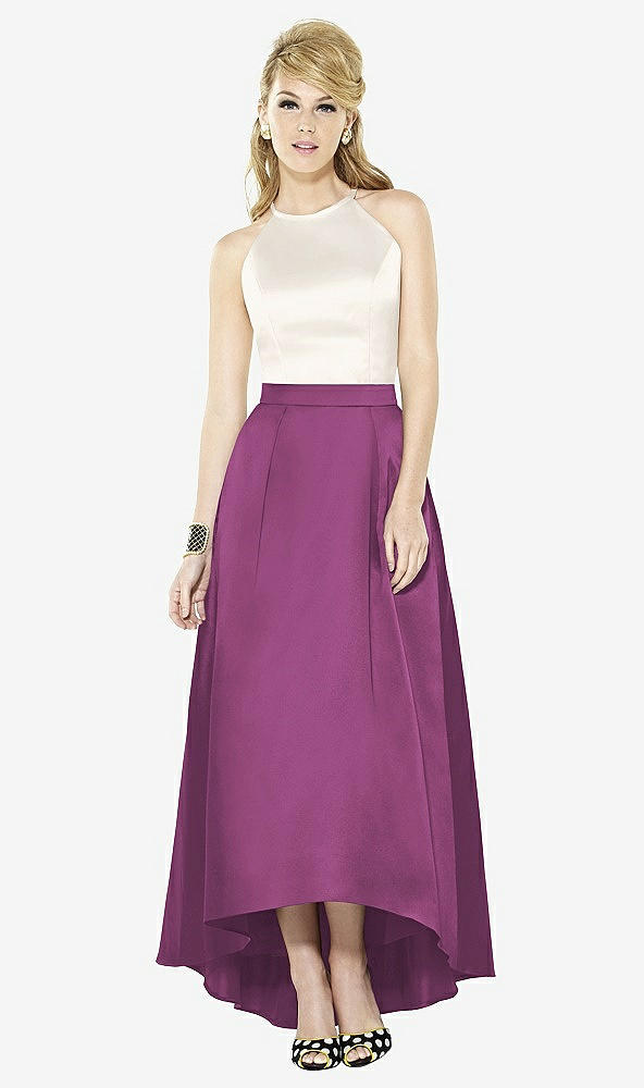 Front View - Radiant Orchid & Ivory After Six Bridesmaid Dress 6718