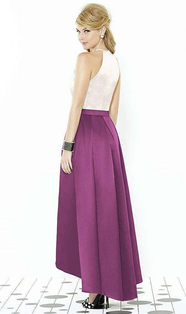 Back View - Radiant Orchid & Ivory After Six Bridesmaid Dress 6718