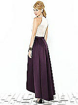 Rear View Thumbnail - Aubergine & Ivory After Six Bridesmaid Dress 6718