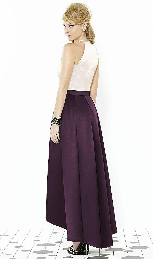 Back View - Aubergine & Ivory After Six Bridesmaid Dress 6718