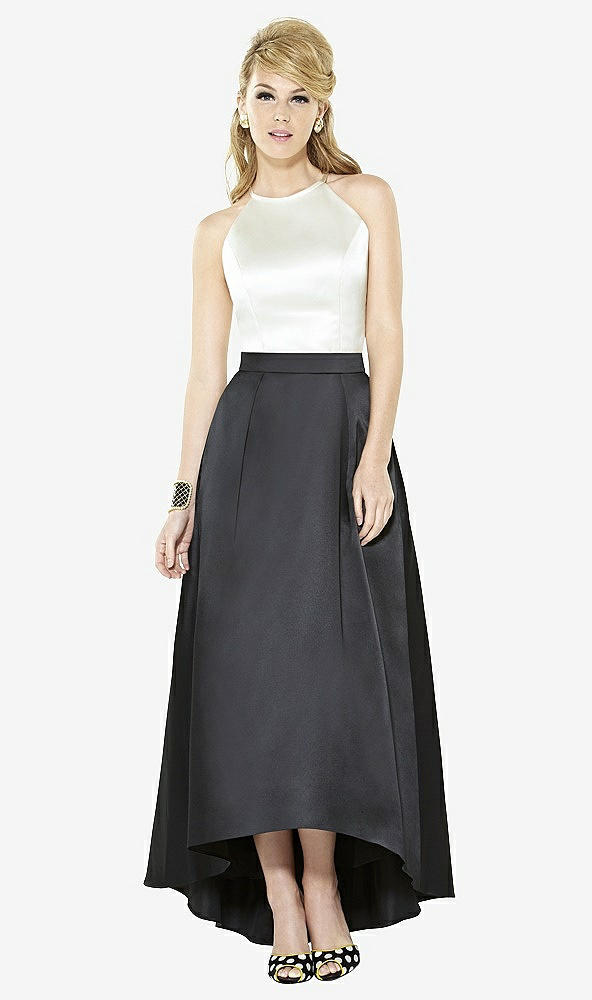 Front View - Black & Ivory After Six Bridesmaid Dress 6718