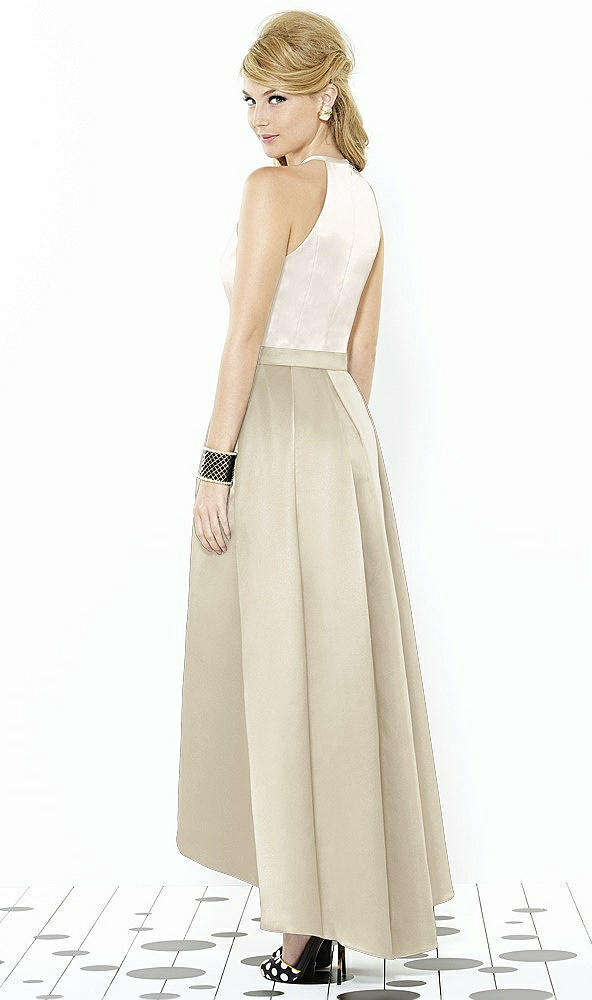 Back View - Champagne & Ivory After Six Bridesmaid Dress 6718