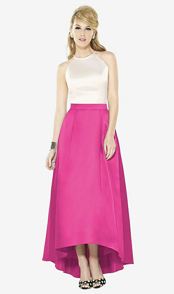 Front View - Fuchsia & Ivory After Six Bridesmaid Dress 6718