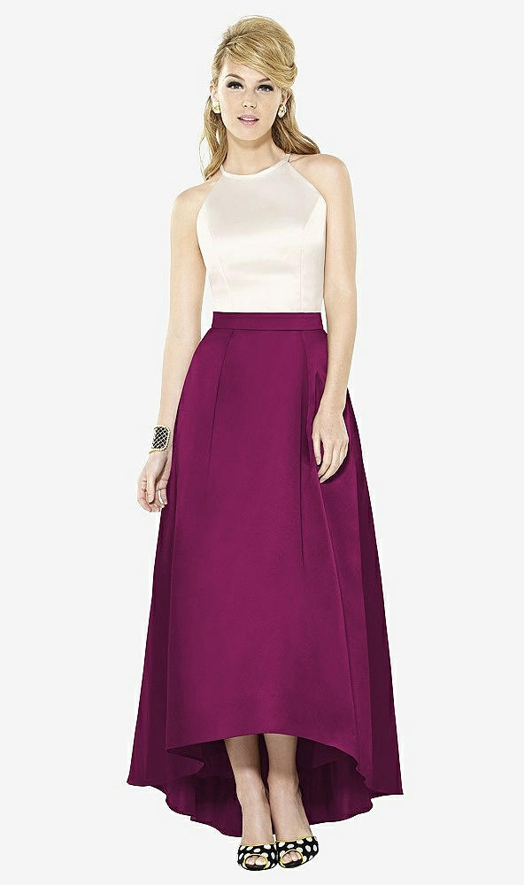 Front View - Merlot & Ivory After Six Bridesmaid Dress 6718