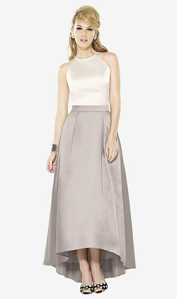 Front View - Taupe & Ivory After Six Bridesmaid Dress 6718