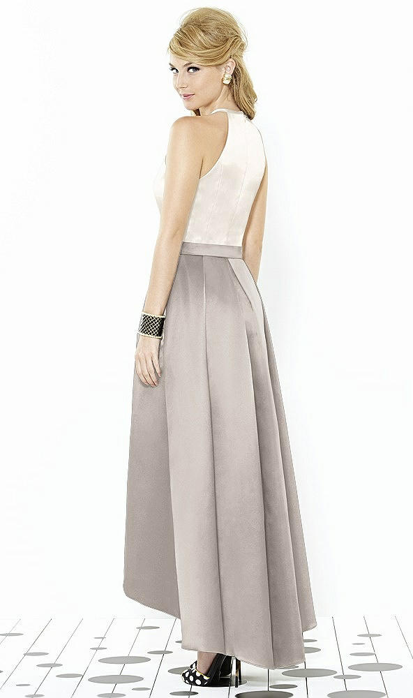 Back View - Taupe & Ivory After Six Bridesmaid Dress 6718
