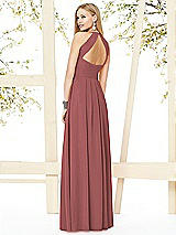 Rear View Thumbnail - English Rose Open-Back Shirred Halter Dress