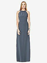 Front View Thumbnail - Silverstone Open-Back Shirred Halter Dress