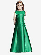 Front View Thumbnail - Pantone Emerald Flower Girl Dress FL4041