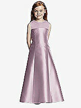 Front View Thumbnail - Suede Rose Flower Girl Dress FL4041