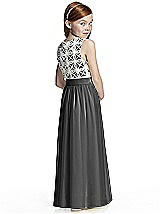 Rear View Thumbnail - Charcoal Gray & Ivory Flower Girl Style FL4044