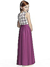 Rear View Thumbnail - Radiant Orchid & Ivory Flower Girl Style FL4044