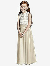 Front View Thumbnail - Champagne & Ivory Flower Girl Style FL4044