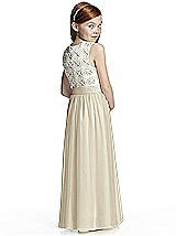 Rear View Thumbnail - Champagne & Ivory Flower Girl Style FL4044