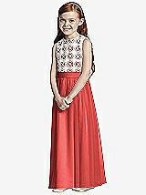 Front View Thumbnail - Perfect Coral & Ivory Flower Girl Style FL4044