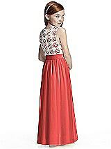 Rear View Thumbnail - Perfect Coral & Ivory Flower Girl Style FL4044