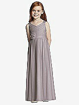 Front View Thumbnail - Cashmere Gray Flower Girl Style FL4045
