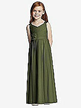 Front View Thumbnail - Olive Green Flower Girl Style FL4045