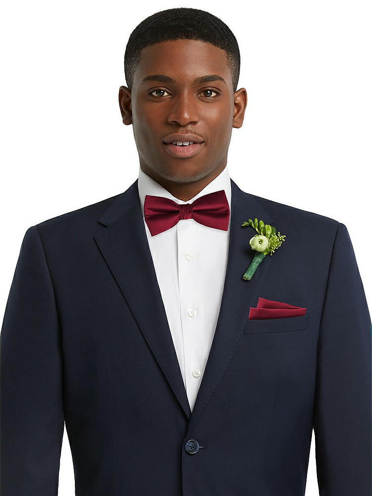 Front View - Burgundy Classic Yarn-Dyed Bow Ties by After Six