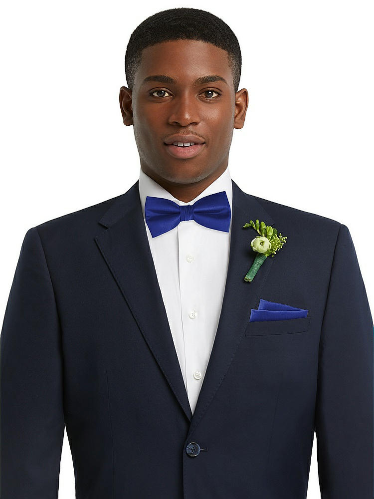 Front View - Cobalt Blue Classic Yarn-Dyed Bow Ties by After Six