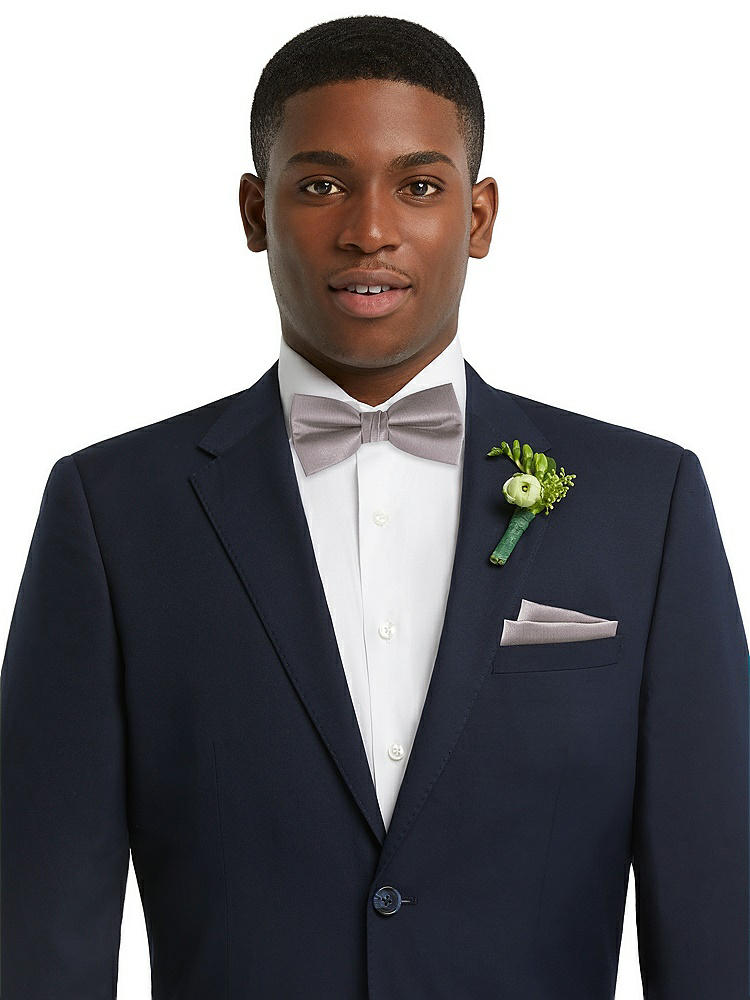 Front View - Cashmere Gray Classic Yarn-Dyed Bow Ties by After Six