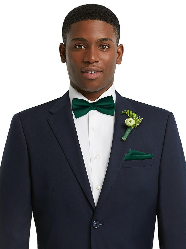 Front View - Hunter Green Classic Yarn-Dyed Bow Ties by After Six