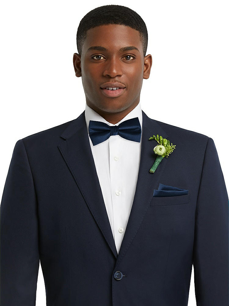 Front View - Midnight Navy Classic Yarn-Dyed Bow Ties by After Six