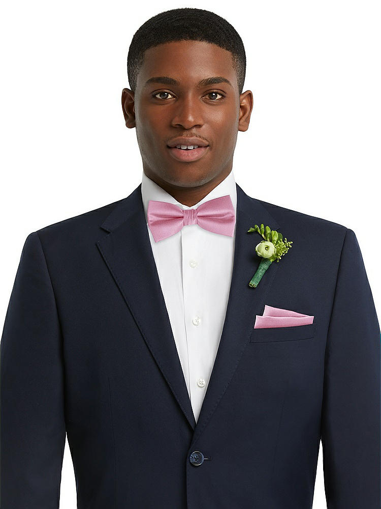 Front View - Powder Pink Classic Yarn-Dyed Bow Ties by After Six