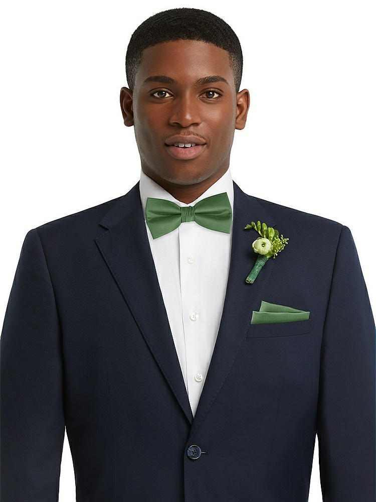 Front View - Vineyard Green Classic Yarn-Dyed Bow Ties by After Six
