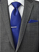 Rear View Thumbnail - Cobalt Blue Classic Yarn-Dyed Pocket Squares by After Six