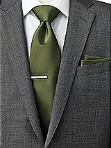 Rear View Thumbnail - Olive Green Classic Yarn-Dyed Pocket Squares by After Six