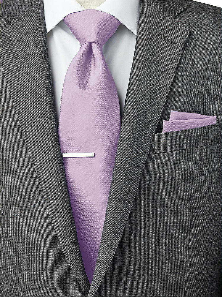 Back View - Pale Purple Classic Yarn-Dyed Pocket Squares by After Six