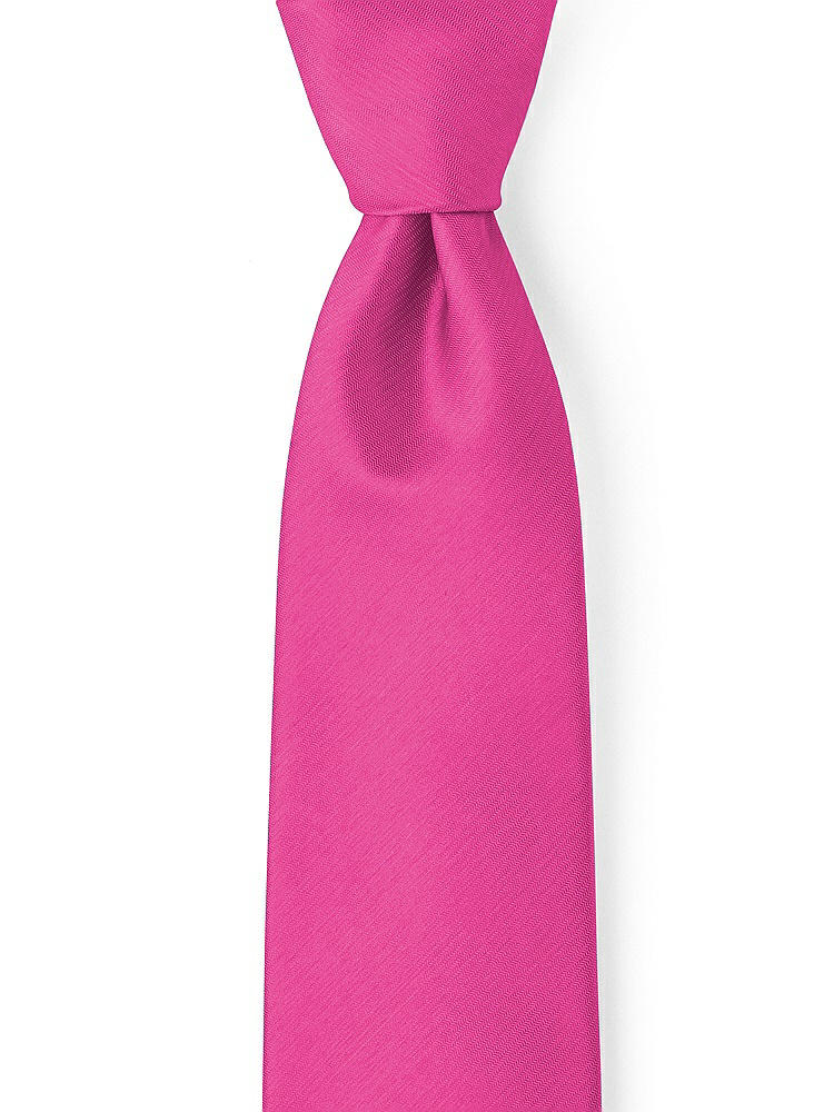 Front View - Fuchsia Classic Yarn-Dyed Neckties by After Six