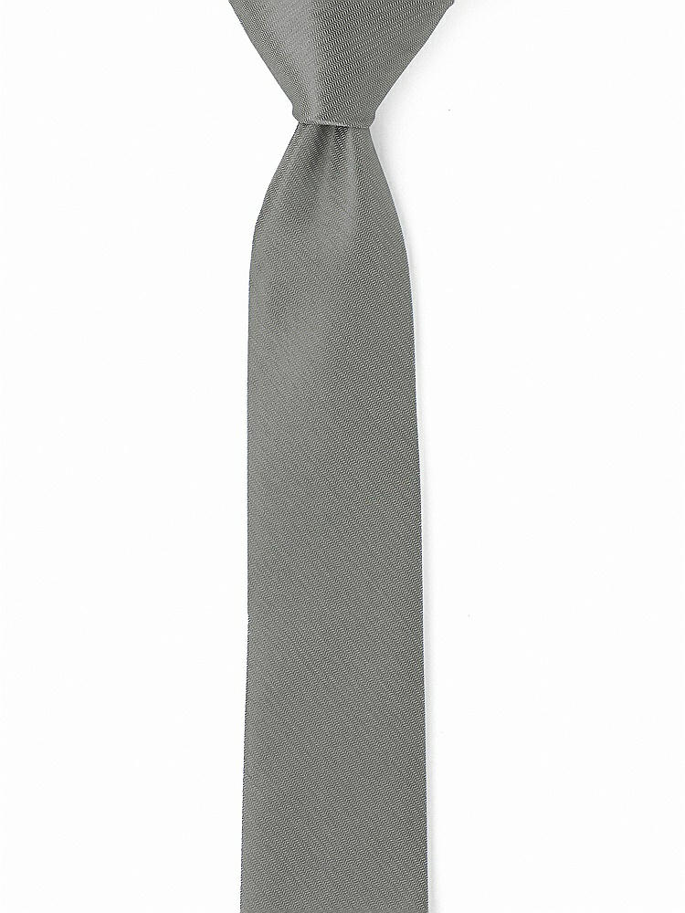 Front View - Charcoal Gray Yarn-Dyed Narrow Ties by After Six